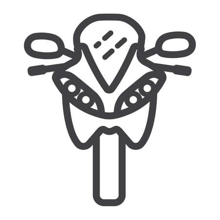 Motorcycle line icon, transport and vehicle, bike sign vector graphics, a linear pattern on a white background, eps 10.のイラスト素材