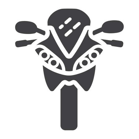 Motorcycle glyph icon, transport and vehicle, bike sign vector graphics, a solid pattern on a white background, eps 10.のイラスト素材
