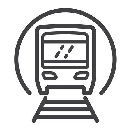 Subway train line icon, transport and railway, metro sign vector graphics, a linear pattern on a white background, eps 10.のイラスト素材