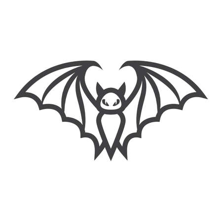 Bat line icon, halloween and scary, animal sign vector graphics, a linear pattern on a white...