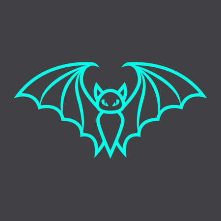 Bat line icon, halloween and scary, animal sign vector graphics, a linear pattern on a black...