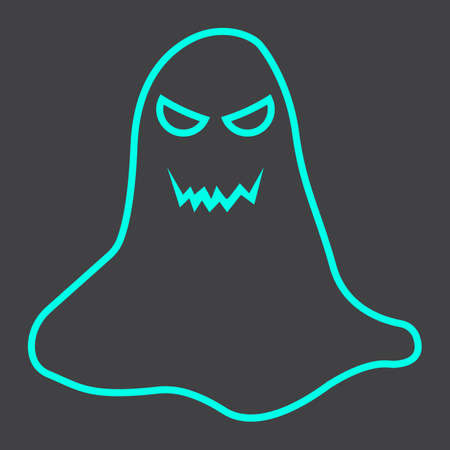 Ghost line icon, halloween and scary, horror sign vector graphics, a linear pattern on a black...