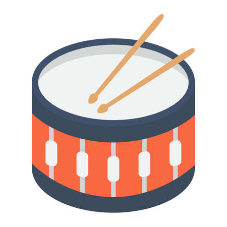 Sanre Drum flat icon, music and instrument, beat sign vector graphics, a colorful solid pattern on a white background, eps 10.のイラスト素材
