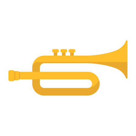 Trumpet flat icon, music and instrument, sound sign vector graphics, a colorful solid pattern on a white background, eps 10.のイラスト素材