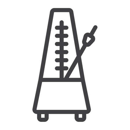 Metronome line icon, music and instrument, tempo sign vector graphics, a linear pattern on a white background, eps 10.のイラスト素材