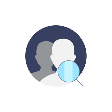 Search user line icon, filled color linear pictogram isolated on whiteのイラスト素材