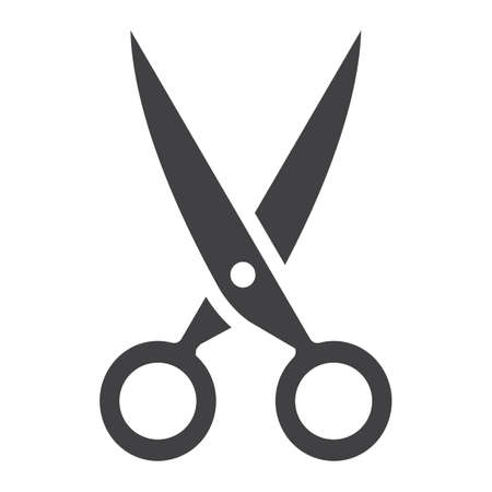 Scissors glyph icon, web and mobile, cut sign vector graphics, a solid pattern on a white background.のイラスト素材