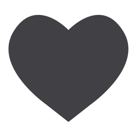 Heart glyph icon, web and mobile, love sign vector graphics, a solid pattern on a white background.のイラスト素材