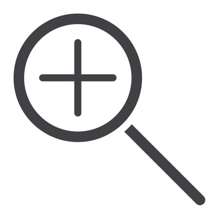 Zoom In glyph icon, web and mobile, magnifying sign vector graphics, a solid pattern on a white background, eps 10.のイラスト素材