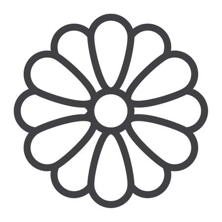Flower line icon, web and mobile, wallpaper sign vector graphics, a linear pattern on a white background, eps 10.のイラスト素材