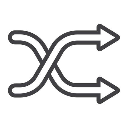 Shuffle line icon, web and mobile, button sign vector graphics, a linear pattern on a white background, eps 10.のイラスト素材