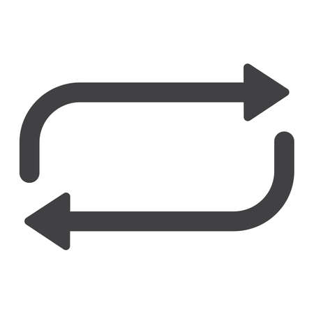 Repeat glyph icon, web and mobile, button sign vector graphics, a solid pattern on a white background, eps 10.のイラスト素材