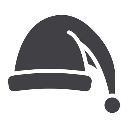 Santa hat glyph icon, New year and Christmas, xmas sign vector graphics, a solid pattern on a white background, eps 10.のイラスト素材