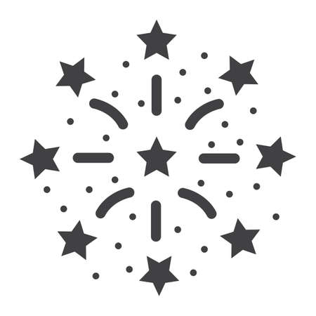 Fireworks glyph icon, New year and Christmas, xmas sign vector graphics, a solid pattern on a white background, eps 10.のイラスト素材