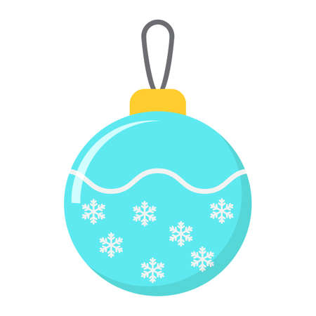 Christmas tree ball flat icon, New year and Christmas, xmas sign vector graphics, a colorful solid pattern on a white background, eps 10.のイラスト素材