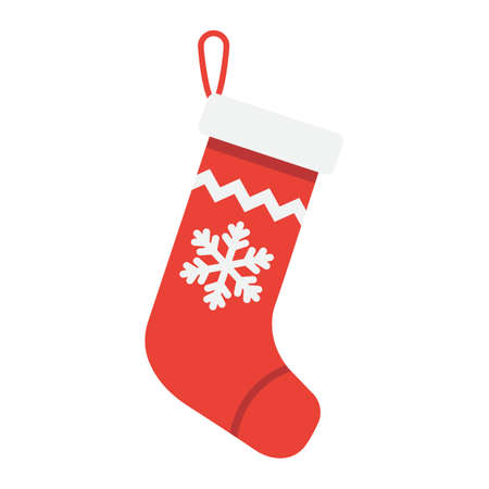 Christmas Stocking flat icon, New year and Christmas, xmas gift sign vector graphics, a colorful solid pattern on a white background, eps 10.のイラスト素材