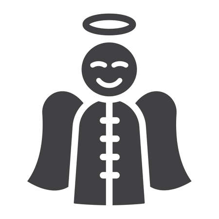 Angel glyph icon, New year and Christmas, xmasのイラスト素材