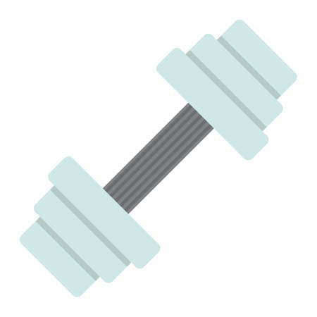 Barbell flat icon, fitness and sport, dumbbell sign vector graphics, a colorful solid pattern on a white background, eps 10.のイラスト素材