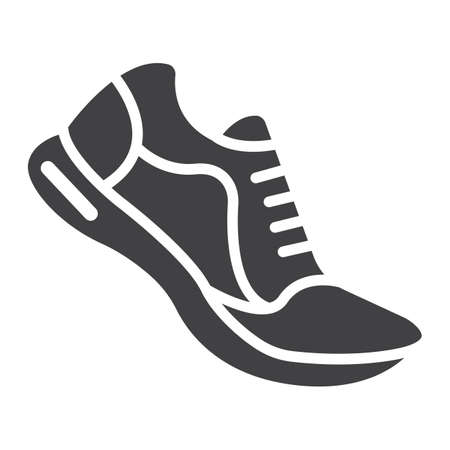 Running shoes glyph icon, fitness and sport, gym sign vector graphics, a solid pattern on a white background, eps 10.のイラスト素材