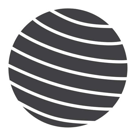 Fitness rubber ball glyph icon, fitness and sport, gym ball sign vector graphics, a solid pattern on a white background, eps 10.のイラスト素材