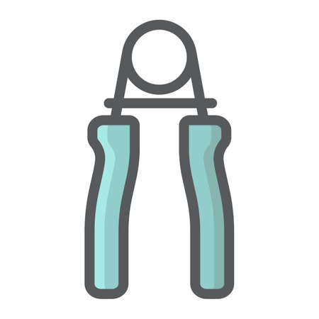Hand expander filled outline icon, fitness and sport, Hand grip sign vector graphics, a colorful line pattern on a white background, eps 10.のイラスト素材