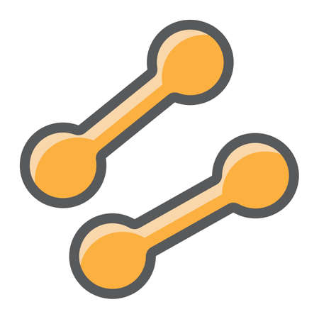 Dumbbells filled outline icon, fitness and sport, gym sign vector graphics, a colorful line pattern on a white background, eps 10.の写真素材