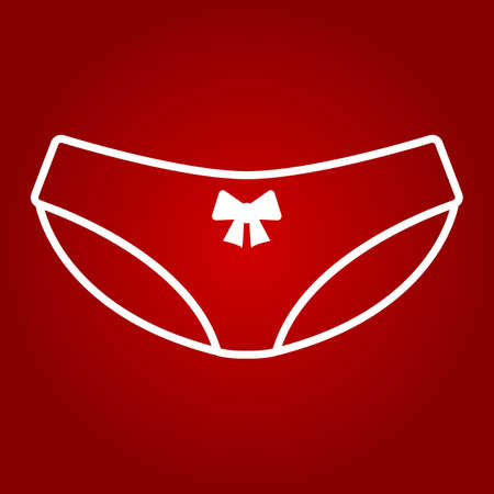 Women underwear line icon, linear pattern on a red background.のイラスト素材