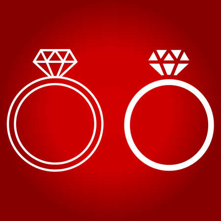 Diamond ring line and glyph icon, valentines day and romantic, jewel sign vector graphics, a linear pattern.のイラスト素材