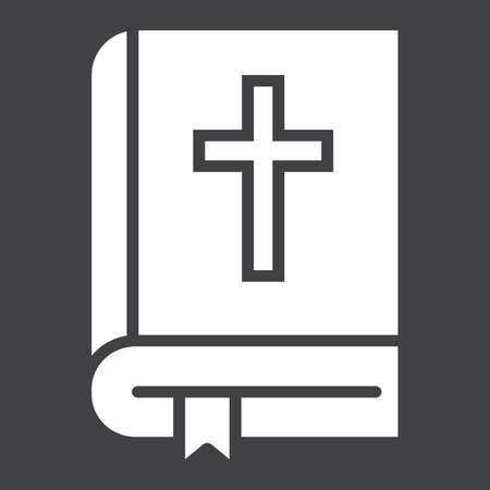 Bible glyph icon, easter and holiday, book sign vector graphics, a solid pattern on a black background, eps 10.のイラスト素材
