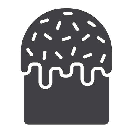 Easter cake glyph icon, easter and holiday, sweet sign vector graphics, a solid pattern on a white background, eps 10.のイラスト素材