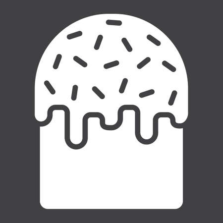 Easter cake glyph icon, easter and holiday, sweet sign vector graphics, a solid pattern on a black background, eps 10.のイラスト素材