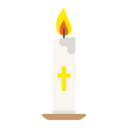 Easter candle flat icon, easter and holiday, flame sign vector graphics, a colorful solid pattern on a white background, eps 10.のイラスト素材