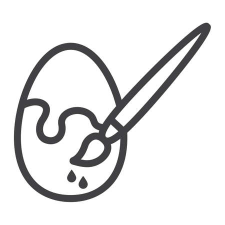 Painting of easter egg line icon, easter and holiday, paint sign vector graphics, a linear pattern on a white background, eps 10.のイラスト素材