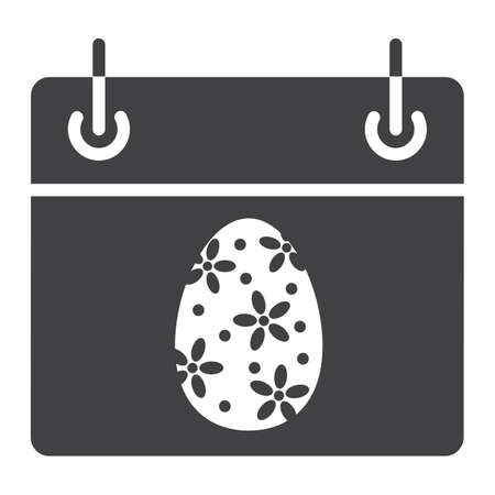 Easter calendar glyph icon, easter and holiday, date sign vector graphics, a solid pattern on a white background, eps 10.のイラスト素材