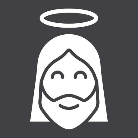 Jesus glyph icon, easter and holiday, christ sign vector graphics, a solid pattern on a black background, eps 10.のイラスト素材