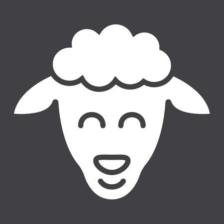 Sheep glyph icon, easter and holiday, lamb sign vector graphics, a solid pattern on a black background, eps 10.のイラスト素材