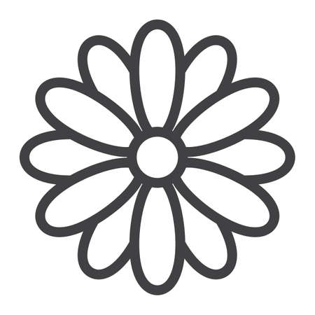 Flower line icon, easter and holiday, nature sign vector graphics, a linear pattern on a white background, eps 10.のイラスト素材
