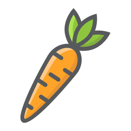 Carrot filled outline icon, vegetable and food, diet sign vector graphics, a colorful line pattern on a white background, eps 10.のイラスト素材