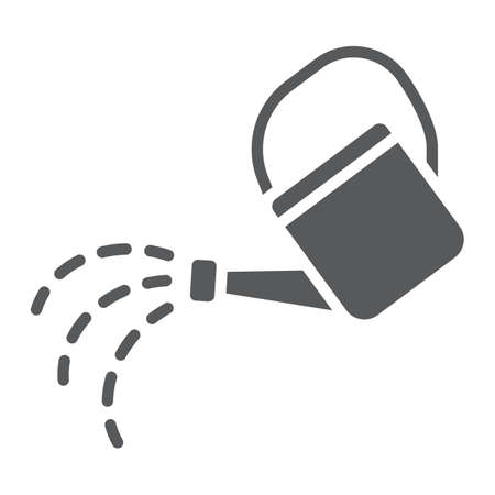 Watering can glyph icon, farming and gardening, farm sign vector graphics, a solid pattern on a white background.のイラスト素材