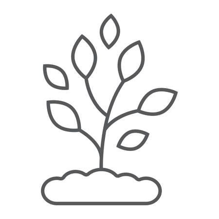 Plant thin line iconのイラスト素材