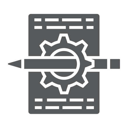 Content management glyph icon, sign vector graphics.のイラスト素材