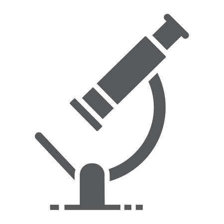Microscope glyph icon, research sign vector graphics.のイラスト素材