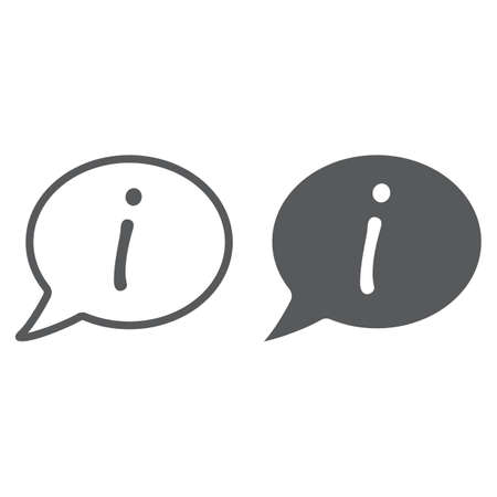 Information line and glyph icon, e commerce and marketing, help sign vector graphics, a linear pattern on a white background, eps 10.のイラスト素材
