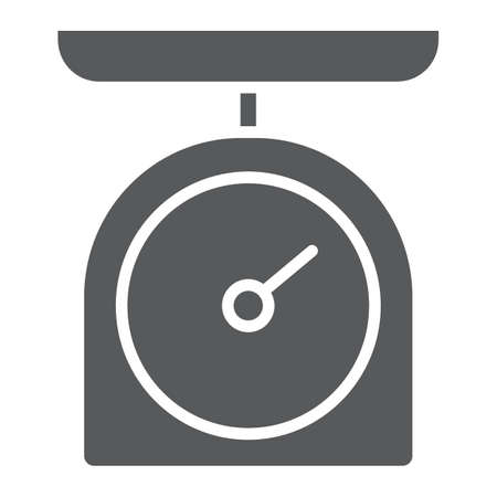 Kitchen scale glyph icon, kitchen and cooking, weight sign vector graphics, a solid pattern on a white background, eps 10.のイラスト素材