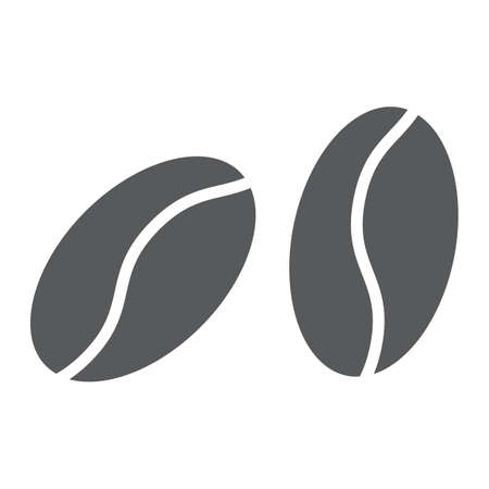 Coffee beans glyph icon, coffee and cafe, arabic sign vector graphics, a solid pattern on a white background, eps 10.のイラスト素材