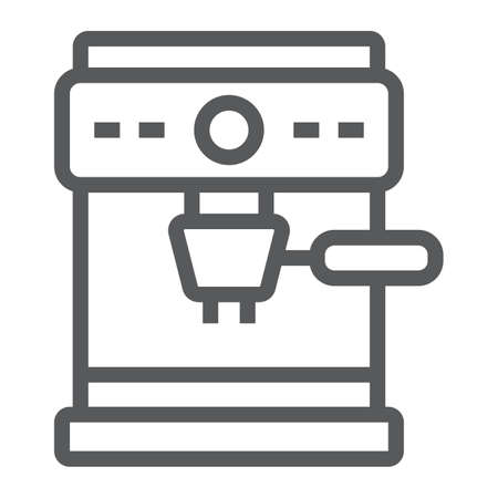 Coffee maker line icon, coffee and cafe, coffee machine sign vector graphics, a linear pattern on a white background, eps 10.のイラスト素材