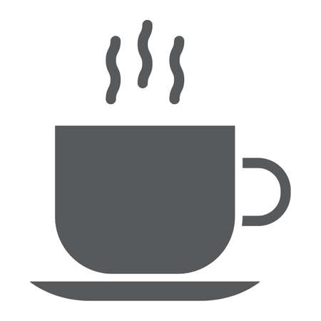 Americano glyph icon, coffee and cafe, hot coffee sign vector graphics, a solid pattern on a white background, eps 10.のイラスト素材