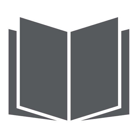 Open book glyph icon, school and education, knowledge sign vector graphics, a solid pattern on a white background, eps 10.のイラスト素材
