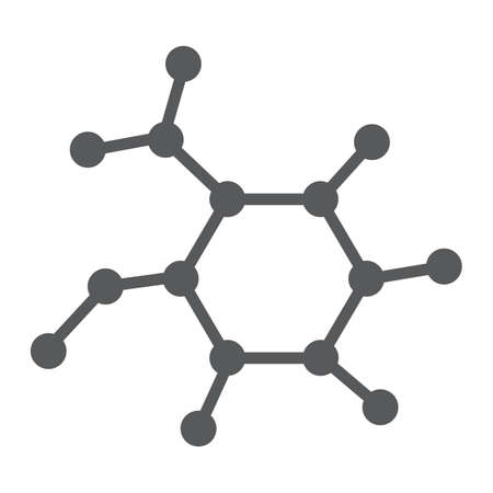 Molecule glyph icon, science and education, dna sign vector graphics, a solid pattern on a white background, eps 10.のイラスト素材