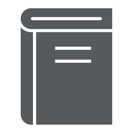 Book glyph icon, school and education, learning sign vector graphics, a solid pattern on a white background, eps 10.のイラスト素材
